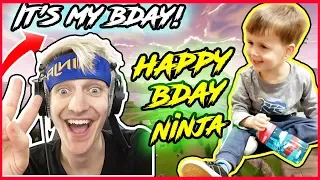 Dr.Lupo's Son Wishes Ninja Happy BDay, NINJA's Epic WIGGLE WIGGLE Rap | NINJA Fortnite Compilation