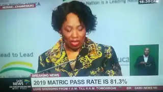 South African education minister who can't read numbers