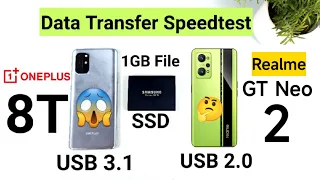 Realme GT Neo 2 vs OnePlus 8T 1gb Data Transfer Speedtest Huge difference