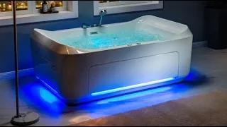 WOODBRIDGE BTS0091 2 Person Freestanding Massage Hydrotherapy Bathtub Hot Tub Spa with Inline Heater