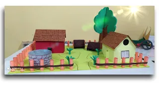 Paper House Model | Paper Village Model | Simple 3D Tree |  Easy Origami Bench | Paper Compound |