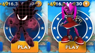 Sonic Dash - Captain Shadow VS Star Amy _ Movie Sonic vs All Bosses Zazz Eggman