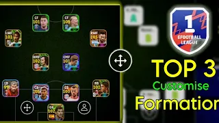 Top 3 Best Customise Formation In efootball 2024!!👽 Quick Counter + Possession Game Playstyle ✅️!