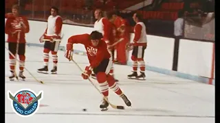 Canadian hockey players get ready to take on the Soviets, 1972