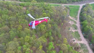 Enstrom 480B Helicopter Flying around Blue Mountain