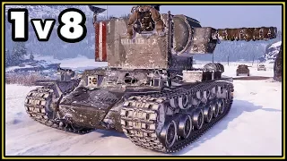 КV-2 (R) - 12 Kills - 1 vs 8 - World of Tanks Gameplay