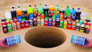 Coca Cola, Lipton, RC Cola, Pepsi, Fanta, Mirinda, 7up and Many Other Sodas vs Mentos Underground