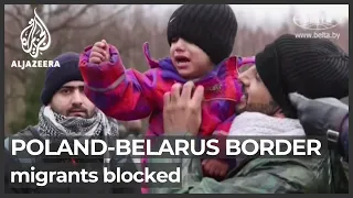 Hundreds of migrants and refugees camped at Belarus-Poland border