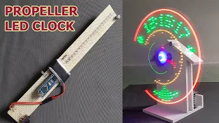 DIY Propeller LED Clock with Arduino || LED Clock POV Display