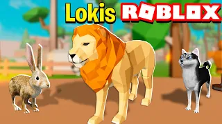 LOKIS LEÃO NO MUNDO DOS ANIMAIS SELVAGENS | Roblox - Animal Simulator