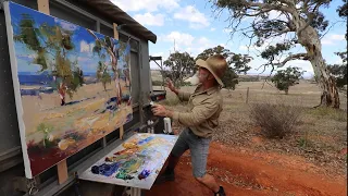 LARGE OIL PAINTING / My Mobile Studio Review  (The Plein Air Trailer)...Contemporary Impressionism!