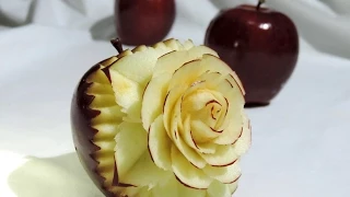 HOW TO MAKE A FLOWER IN APPLE - By J.Pereira Art Carving Fruits and Vegetables