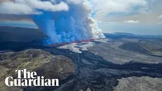 Iceland volcano erupts for fifth time shooting lava 50m into air