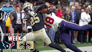 Houston Texans vs. New Orleans Saints | 2023 Preseason Week 3 Game Highlights