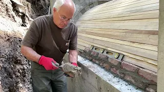 Building a Brick Vault Root Cellar with falsework and brick and mortar - Montana 2022