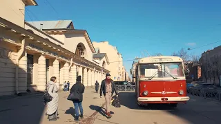 🇷🇺 4K SAINT PETERSBURG. A walk on a sunny spring day in the Petrogradsky district.