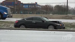 01-31-2023 Dallas, Texas - Heavy Freezing Rain & Sleet and highway accidents