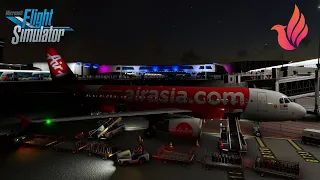 MSFS 2020 - Fenix A320 | Air Asia sunrise flight to Singapore