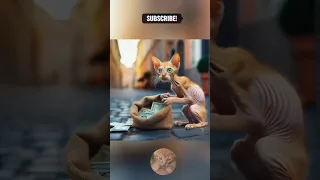 Skinny Cat Found Money😿☹️🙏#shorts #cat #kitten #cute #youtubeshorts #fyp #viralvideo