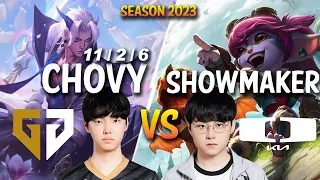 GEN Chovy vs DK Showmaker - Chovy YONE vs Showmaker TRISTANA Mid - Patch 13.18 KR Ranked