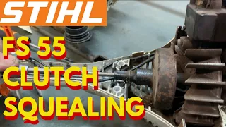 (STIHL’S FIX) FS 55 CLUTCH SQUEALS AT IDLE / KNOWN DESIGN FLAW