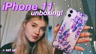 purple iphone 11 unboxing +! set up! 💜