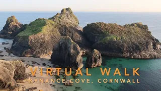 Sunset at Kynance Cove Cornwall. Virtual step-by-step dog walk