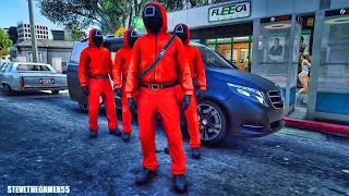 CJ's Squid Game Bank Heist in GTA 5| GTA 5 Mods IRL| 4K