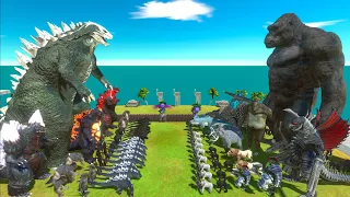 Dark Monster War - Team Skullcrawler Godzilla VS Team KING KONG - Animal Revolt Battle Simulator