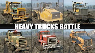 Heavy Trucks Battle USA Side - SnowRunner truck VS truck
