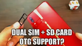 Xiaomi Redmi Note 7- How to Insert Dual SIM Card and SD Card Simultaneously | OTG Test