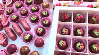 Homemade "Drunken cherry" candies in bitter chocolate 🍫 Double filling with cognac