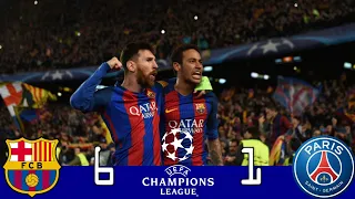 Barcelona 6×1 PSG | U.C.L R16 2017 | Extented Highlights & Goals