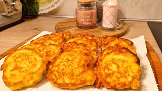 Apfel Pfannkuchen - schnelles Frühstück oder Abendessen. Einfach und schnell für die Kinder in 5 Min