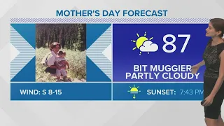 Warm and slightly muggier weather for Mother's Day