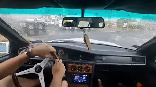 Mercedes W201 190E 2.0 Drifting on German street