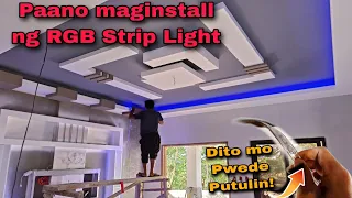 Paano mag Install ng RGB na Cove light at Paano ito Putulin + Kulay ng Wall sa Maddela Proj.