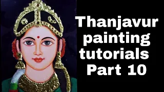 Thanjavur painting tutorials Part 10 | 6T4 Arts | Goddess Laxmi devi face.