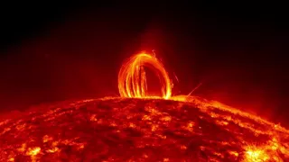 NASA Fiery Looping Rain on the Sun 1080