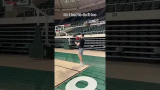 He recreated the viral LeBron James one-handed full-court shot video 🔥#shorts