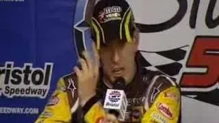 Carl Edwards Bumps Kyle Busch to Bristol Win