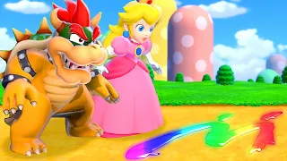 Bowser's Fury: Bowser vs Peach - Full Game Walkthrough (2-Player Splitscreen Race)