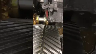 Double helical gear cutting