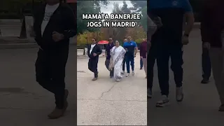 Saree Clad Mamata Banerjee Jogs In Spain’s Madrid, Asks Everyone To ‘Stay Healthy’ #shorts