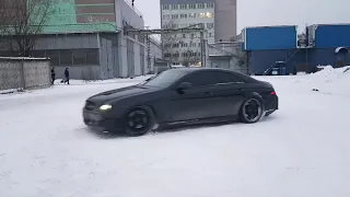 Зимний дрифт на банане (Mercedes CLS W219) winter drift banana