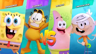 Nickelodeon All-Star Brawl - BATALHA - Bob esponja vs Patrick vs Garfield vs LincolnLoud