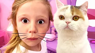 Nastya y cuentos divertidos de gatos para niños