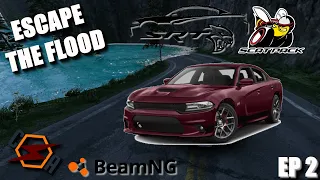 Escape the FLOOD - Charger Scat Pack - BeamNG with Mods - Ep 2