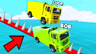 MOST EPIC TRUCK PARKOUR RACE of GTA 5 with Bob, Chop & ..... You WOW You LOSE! | 99.9% IMPOSSIBLE