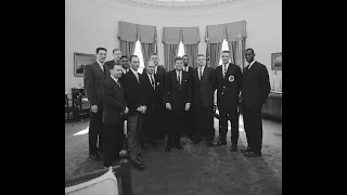 January 31, 1963 - Boston Celtics basketball team visit President John F. Kennedy in the White House